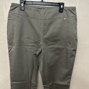 lisa rinna collection‎ Large Walnut Taupe Stretch Twill Crop Pants